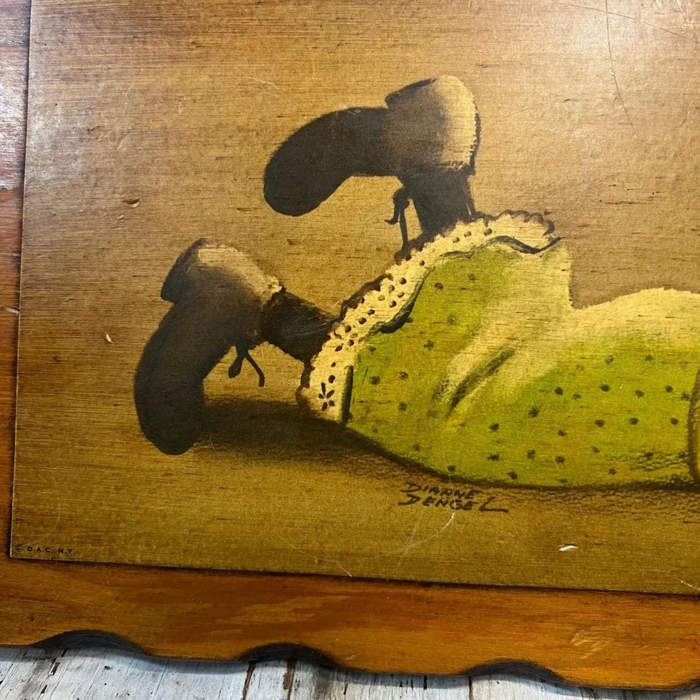 Vintage Dehnert Clown Wall Plaques Set Wood Retro Kids Room Decor Pair